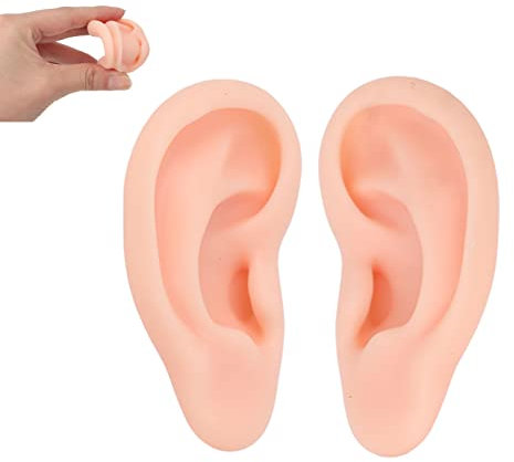 Silikon Ohr Modell, Ein Paar linke und rechte Silikon Ohr Modelle Simuliertes künstliches linkes und rechtes Ohr Display Modell Für Ohrring Display und Piercing Praxis Akupunktur Modell