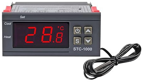 STC-1000 DC 110V-220V 10A Digitaler LED-Temperaturregler Thermostat-Steuerschalter 2 Relaisausgänge und NTC 10K-Thermistorsensoren Temperaturfühler