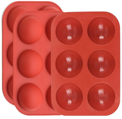 Fahibin 3 Pezzi Stampo Silicone Semisfera,6 Cavità Grande Stampi per Cioccolatini, Stampo Mezza Sfera in Silicone,per fare budini, gelatine, torte, cupcakes, cioccolato