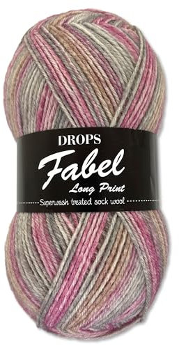 Frida's Wollhaus Drops 50 g Fabel Sockenwolle Schurwolle superwash Garn Stricken Häkeln 45 Farben (623 | Rose Mist)