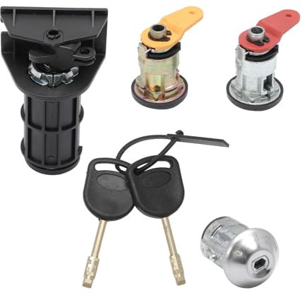 Konuooer Lot de 3 serrures neiman compatible pour Ford Fiesta Courier Escort Ka avec Double de clés kit réparation serrure porte 3N21F22050BB