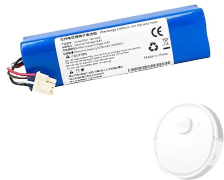 HJGHY 14,4 V, 14,8 V, 5200 mAh, wiederaufladbarer Li-Ionen-Akku, Roboter-Staubsauger-Akku, Ersatzakku mit wasserdichtem PVC-Gehäuse und 4-poligem Stecker