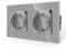 JIMEIDA 2-Steckdose in Grau 16Amp Glas Steckdosen mit Wasserdichtem Deckel 157 * 86mm,250V,2 Fach