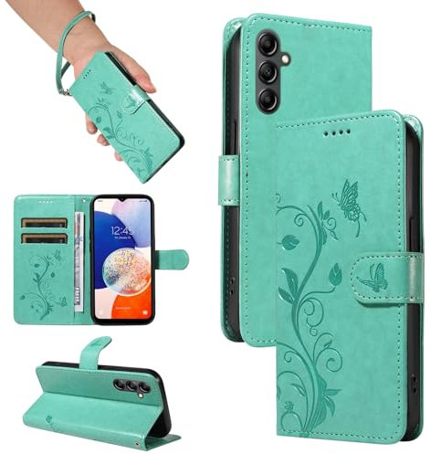 SRISHP Cover per Samsung Galaxy A34 5G, Magnetica Cover a Libro con Slot per Schede, Custodia in PU Pelle Portafoglio per Galaxy A34 5G, Verde