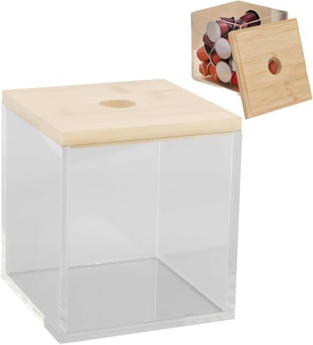 Topyond Acrylic Display Box with Lid, Coffee Pods Holder, Transparent Display Case for Coffee Capsules, Toys, Collectibles, Small Storage Box for Home and Office