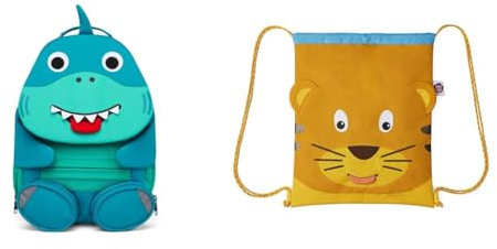 Affenzahn Großer Freund Kindergartenrucksack für 3-5 Jährige Kita Verspielt Funktional 8L Volumen & Sportbeutel Turnbeutel für Mädchen und Jungen Kinder 1-5 Jahre