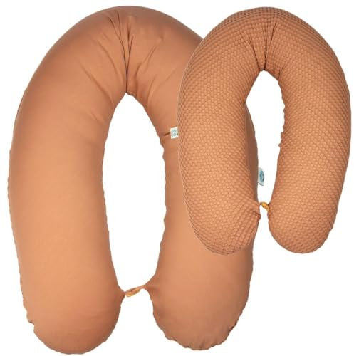 sei Design XXL Stillkissen ergonomisch 190x30, Schwangerschaftskissen Seitenschläferkissen Komfortkissen Erwachsene, Stillkissen-Bezug aus Jersey und Waffelstoff, Pregnancy Pillow Baby