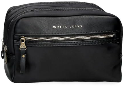 Pepe jeans Morgan Trousse de Toilette Noire 26 x 16 x 12 cm Polyester et PU by Joumma Bags, Noir, Talla única, Trousse de Toilette