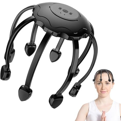 Elektrische Kopfhautmassage,Kopfhautmassagegerät, Automatisches Oktopus-Klauen-Kopfhautmassagegerät, Elektrischer Kopfhautstimulator, 8-Klauen-Kopfmassage für Zuhause, Reisen, Männer, Frauen