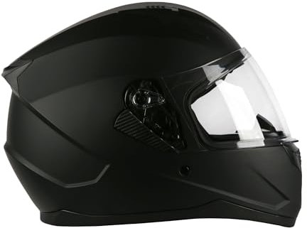 Casque de Moto Speedway - Arcane - Casque intégral, idéal pour Les Hommes et Les Femmes, Notre Casque de Moto de Route est idéal pour Les Longs Voyages, Casque de Moto approuvé ECE et Dot - Noir Mat