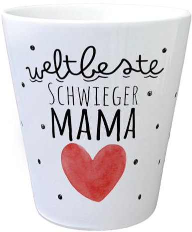 Schwiegermutter Blumentopf mit Spruch Weltbeste Schwiegermama Muttertagsgeschenk voller Liebe Herz-Punkte für die Beste Mutter Familie
