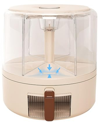 shjxi Kitchen Grain Dispenser, 360-Degree Rotation Food Dispenser, Kitchen Storage Container, Dry Food Dispenser, Beans And Millet Storage Container, Multi-Grid Dispenser for Beans Oats Rice