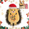 Lewondr Weihnachts Quietschspielzeug für Hunde, Xmas Igel Plüsch Hundespielzeug mit Quietscher, Welpe Beißspielzeug mit Kauleiste, Kleine & Mittlere Hunde, Braun
