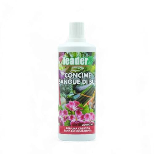 LEADER, Concime Sangue Di Bue Liquido, Fertilizzante Naturale A Base Di Azoto, Ideale Per la Nutrizione e La Crescita Vigorosa e Sana Delle Piante Verdi, Da Fiore e Da Frutto, Concime Organico 1 Kg
