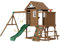 VEVOR Kit Portique Balançoire en Bois 9-en-1, Aire de Jeux avec 2 Balançoires, Barre Trapèze, Toboggan, Grand Fort Supérieur avec Jouets de Cuisine, Échelle Plate, Mur d'Escalade, Table de Pique-Nique