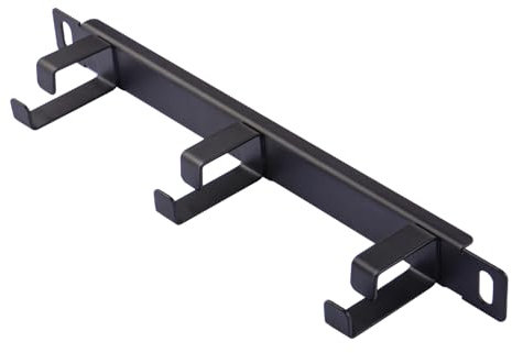 GeeekPi Pannello di gestione cavi da 10 pollici 0.5U con 3 anelli D per DeskPi RackMate T1 e rack server da 10 pollici in metallo nero