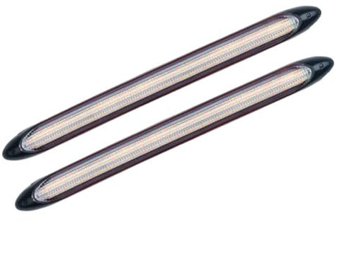 VEYACGOS Bremsleuchte 2 stücke 12V Streifen Starten Tagfahrlicht for Auto Scheinwerfer Fließende Drehen Gelb Fahren Tag Lichter(23.5cm,White Yellow)