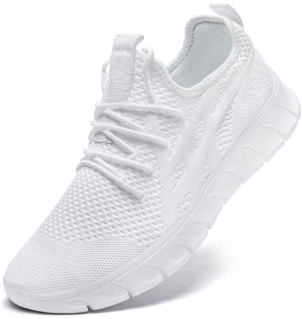 VGPSFN Chaussures de Sport Homme Baskets Tennis Respirant Légères et Confortables de la Mode de Marche Fitness Running Tennis Outdoor Gym Jogging Sneakers Blanc 39