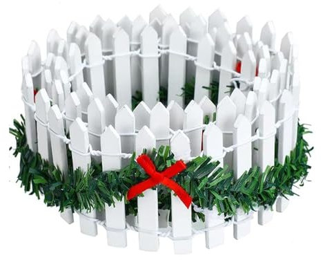 1PCS Miniatura Recinzione Giardino,Accessori del villaggio di Natale (90x5cm) Recinto villaggio Natale Recinto di legno in miniatura Recinto picchetto bianco per il paesaggio villaggio casa bambole