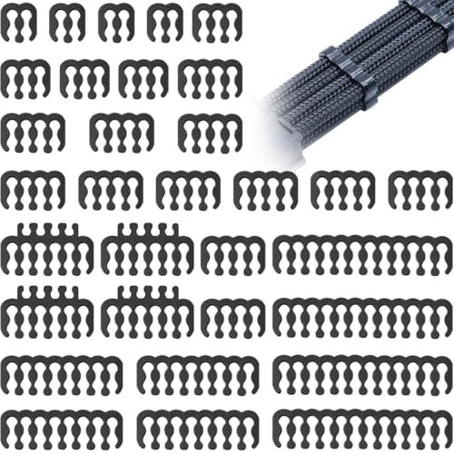DAOKAI Kabelkamm | 4 x 24 P | 4 x 16 P | 4 x 12+4 P | 12 x 8 P | 4 x 6 P | 4 x 4 P | kabelführung Set Kabelclips Kabel Kämme Kabelhalter Kabelführung für interne PC Computer Kabel Schwarz