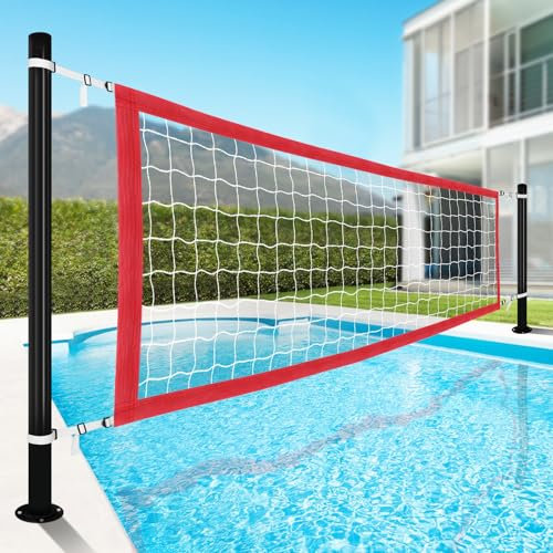 Rete di ricambio regolabile per pallavolo da 4,6 x 0,9 m, resistente, per esterni, per piscine interne in cortile, colore: rosso