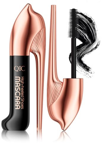 Creative High Heels Shoes Mascara, Natural Lengthening& Thickening Waterproof Smudge-Proof Black Mascara for Defined Lashes
