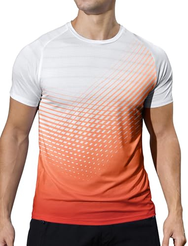Men’s T-Shirts Gym Running T Shirts for Men Moisture Wicking Athletic Sport Breathable Tops Quick Dry Short Sleeve Workout T-Shirt