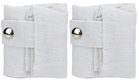 YIZISECCE Lot de 2 sacs de vaisselle de camping portables en toile pour 7 couteaux et fourchettes en bambou, blanc, Décontracté