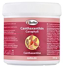 Quiko Canthaxanthin 50g - Carophyll - Ergänzungsfutter für Ziervögel mit Rotfaktor