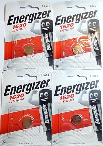 ENERGIZER CR1620 Lot de 4 piles bouton Lithium 3 V
