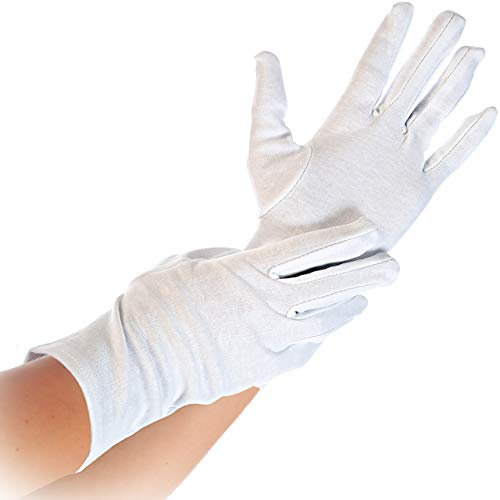 franz mensch 271638 Baumwoll-Handschuh BLANC HYGOSTAR, weiß, S