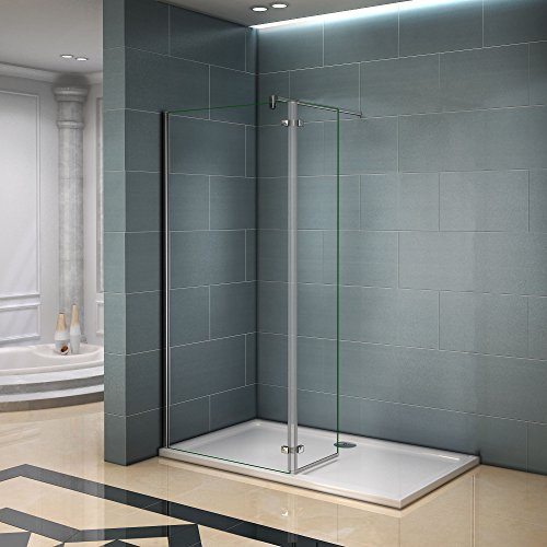 Paroi de douche 100x200 avec retour pivotante 40cm et la barre de fixation 140cm paroi de douche à l'italienne