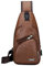 Xieben Vintage UP Leder Sling Brusttasche Crossbody Pack für Herren Damen Reisen Outdoor Schulter Messenger Pack Rucksack Daypack Braun