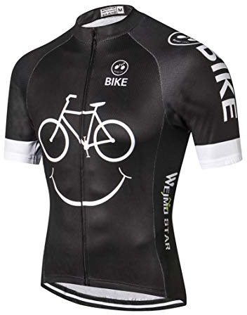 Weimostar MTB Trikot Herren Radtrikot Kurzarm Bike Tops Mountain Road Kleidung Fahrradhemden Sommer Pro Team Rennrad Trikot für Herren Atmungsaktiv weiß schwarz Größe XL