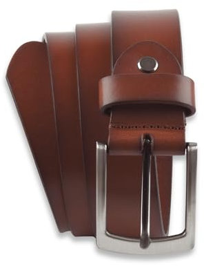 Massi Morino Ledergürtel Herren braun 85cm (3,5 cm breit) Gürtel aus echtem Rindsleder I Vollledergürtel inkl. Beutel
