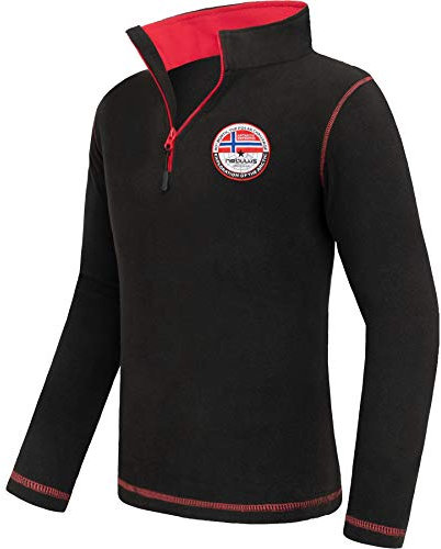 Nebulus Herren Pullover Ramy, Warmer Fleecepullover, Pulli aus Fleece mit Half Zip Reißverschluss, schwarz - XL
