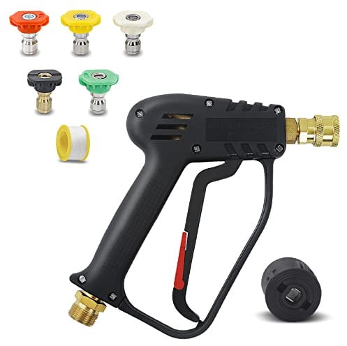 Fai Top 4000PSI High Pressure Washer Gun with M22 14MM Hose Connector, Nilfisk/Bosh Quick Connector, Car Wash Gun Panel Gun for Car Cleaning