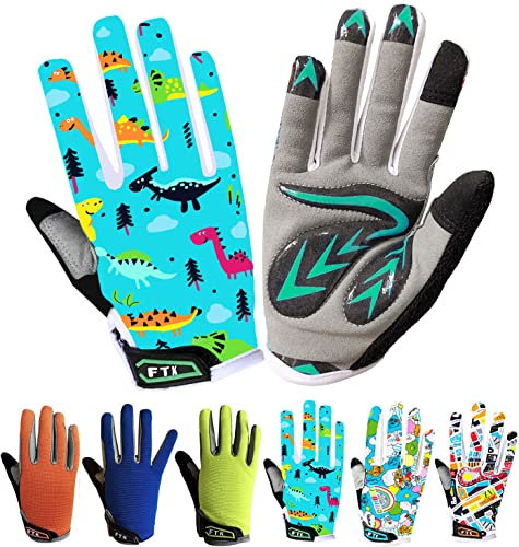 LOVMEAD Fahrradhandschuhe Kinder für Jungen Mädchen Alter 4-12, MTB Handschuhe Paar Outdoor Sport Rennrad Fahrrad Bike Handschuhe Frühling Sommer (M, Cyan)