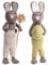Gry & SIF große Osterhasen, Figuren zum Hinstellen, aufwendige Handarbeit mit vielen Details, Fairtrade, Osterdeko aus Filz | 1x Deko Hasen grau mit Osterei & Margerite, 30 cm
