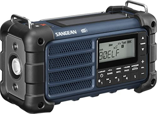 Sangean MMR-99 DAB Multifunktionales Notfallradio mit Handkurbel, DAB+,FM-RDS, Bluetooth, LED-Taschenlampe und IP55-Zertifizierung, Ideal für Outdoor, Camping und Notfälle, Ocean Blue