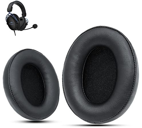 Krone Kalpasmos HyperX Cloud 2 Ersatz Ohrpolster, für HyperX Cloud ALPHA/1/2/Wireless/ALPHA/ALPHA S/CORE/Stinger/Flight/Mix, Ohrpolster-Kissen mit Weicherem Hochdichtem Schaumstoff-Schwarz