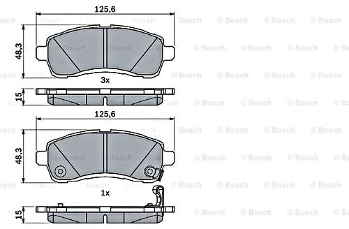BOSCH Bremsbelagsatz, Scheibenbremse 0986494754