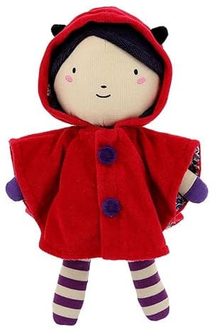 Petitcollin Stoffpuppe Rotkäppchen, 28 cm, Mehrfarbig, Baumwollmischung, Ab 10 Monaten