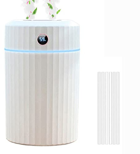 Luftbefeuchter Schlafzimmer,2L Auto Diffuser Humidifier,Air Humidifier mit 2 Nebelmodi und 7 Farben Licht und Thermo-Hygrometer,Auto Abschaltung,Aroma Diffuser für Haus Büro Reisen +6 Filter