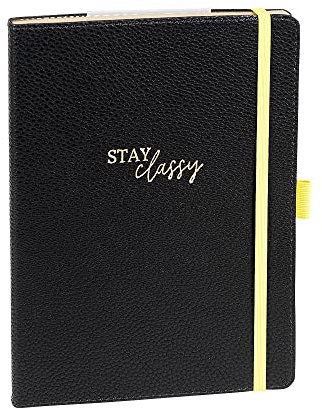 ARTEBENE MAJOIE Notizbuch Vegan mit Leder-Optik mit 144 Seiten in DIN A5 Sty classy Schwarz