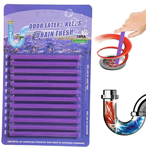 Drain Cleaner Sticks, Abflussreiniger Sticks, 24 Stück Abflussreiniger Sticks, Abfluss Sticks Abfluss Duft, Stoppe Stinkende & Verstopfte Abflüsse, Rohrreiniger Enzymreiniger Für Verstopfte Rohre