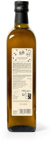 KoRo - Huile de lin biologique 750 ml - pressée à froid - goût doux de noisette - idéale dans les salades, les porridges, etc.