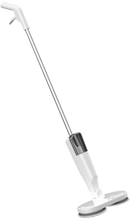 Electric Spin Mop with Water Sprayer Rechargeable Lightweight Cordless Electric Mop for Floor for Hardwood Tile Marble Floors (White)