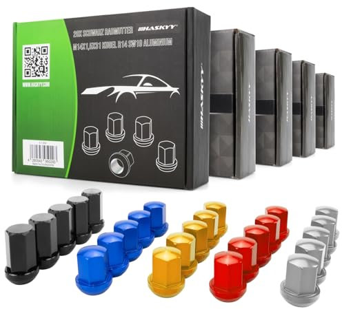 20 Radmuttern Kugelbund M14 x 1,5 x 31mm Auswahl Farben Aluminium Eloxiert Kugel R14 SW19 Kompatibel mit Porsche (GOLD)