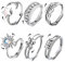 Anxiety Ring 6 PCS Spinning Ring Spinner Ring Verstellbare Stress Angst Ring Fidget Spinner Ringe Zirkonia Zappelringe Verstellbare Stapelbare für Stress Abbauen Schmuck Geschenke